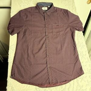 Men's Burgundy Patterned Shirt
